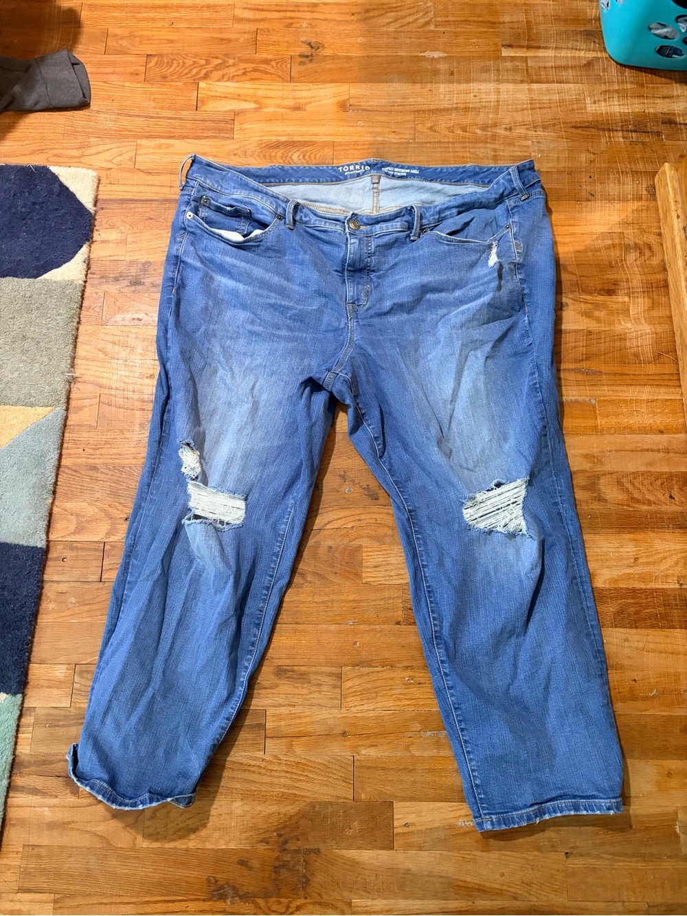 Torrid perfect boyfriend distressed jeans